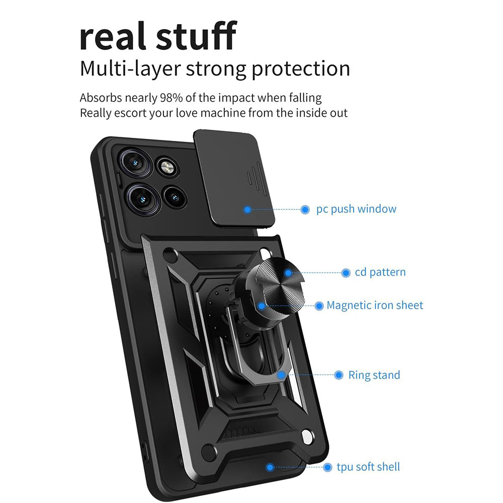 Case for Motorola Edge 50, Techsuit, CamShield, Black