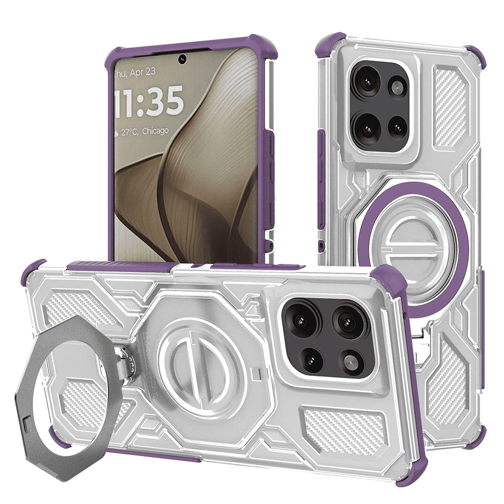 Case for Motorola Edge 50, Techsuit, Carbon Shield Pro, Purple