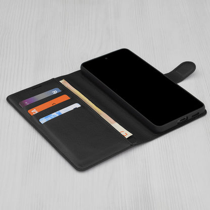 Case for Motorola Moto G06, Techsuit, Leather Folio, Black