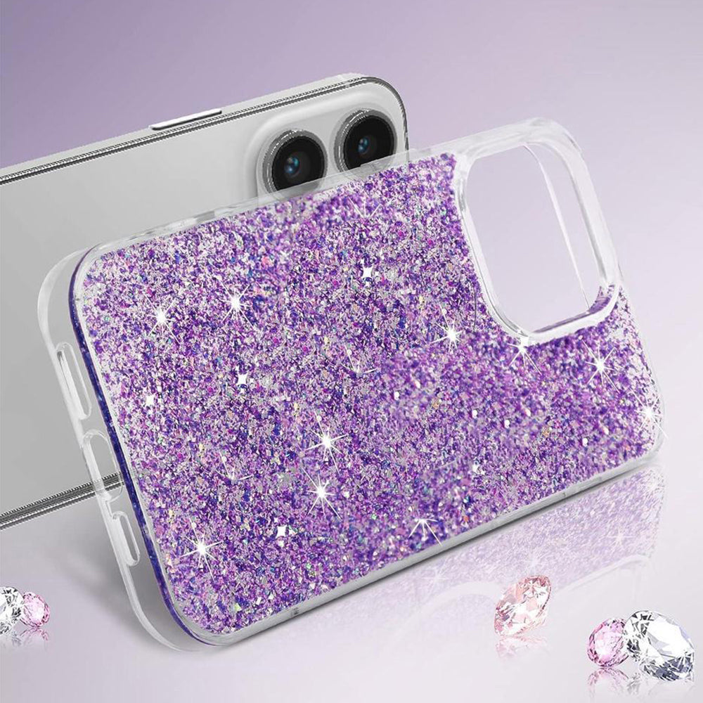 Case for Motorola Moto G14, Techsuit, Sparkly Glitter, White