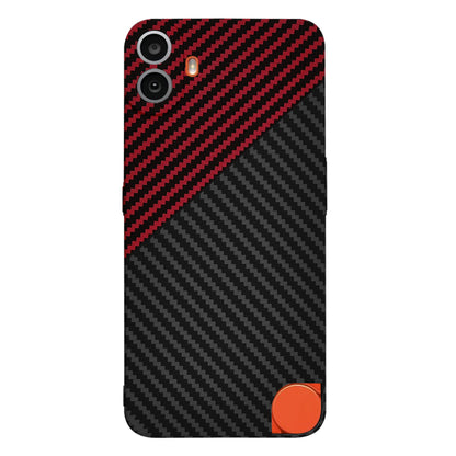 Case for Nothing CMF Phone 1, Techsuit, Carbonite FiberShell, Black Red