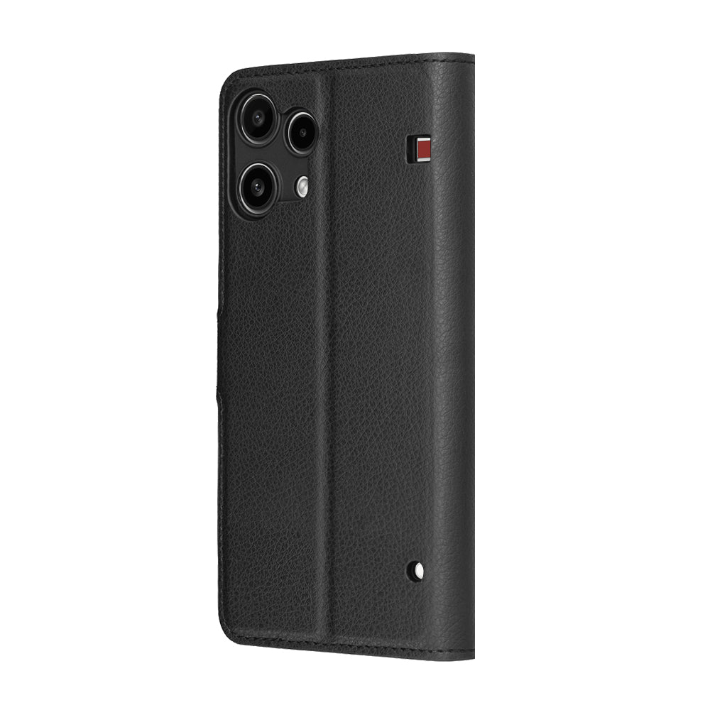 Case for Nothing Phone (3a) Lite, Techsuit, Leather Folio, Black