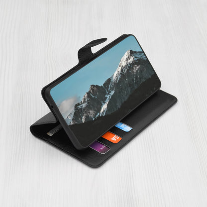 Case for OnePlus 12, Techsuit, Leather Folio, Black
