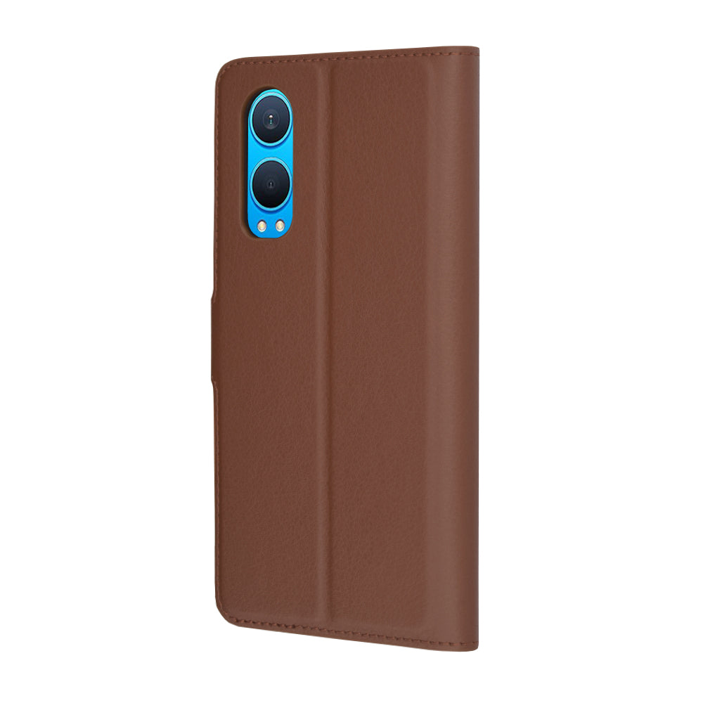 Case for OnePlus Nord CE4 Lite, Techsuit, Leather Folio, Brown