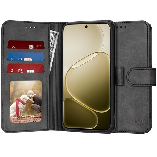 Case for Oppo A6 4G, Techsuit, Diary Book, Black