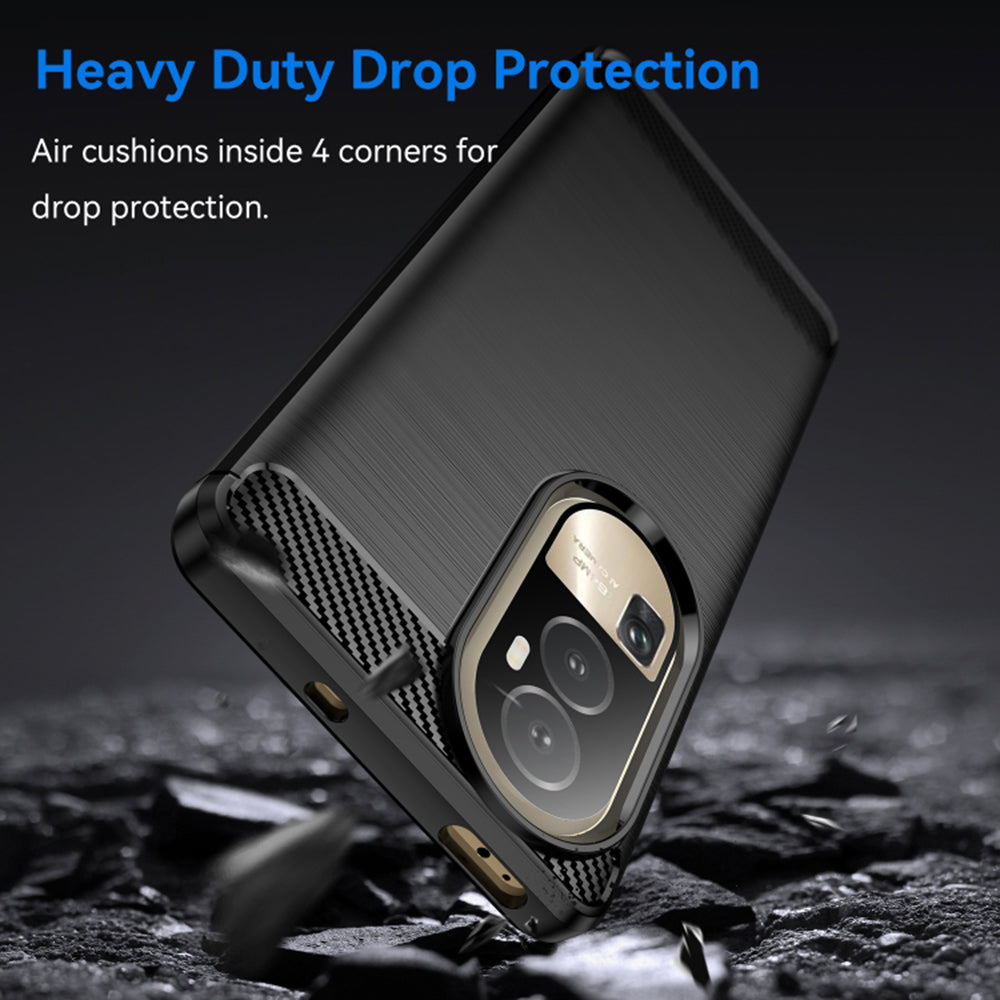Case for Oppo Reno10 / Reno10 Pro, Techsuit, Carbon, Black