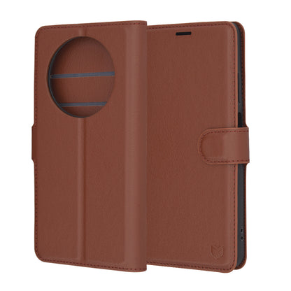 Case for Oppo Reno12 FS 5G / Reno12 FS 4G / Reno12 F 4G / Reno12 F, Techsuit, Leather Folio, Brown