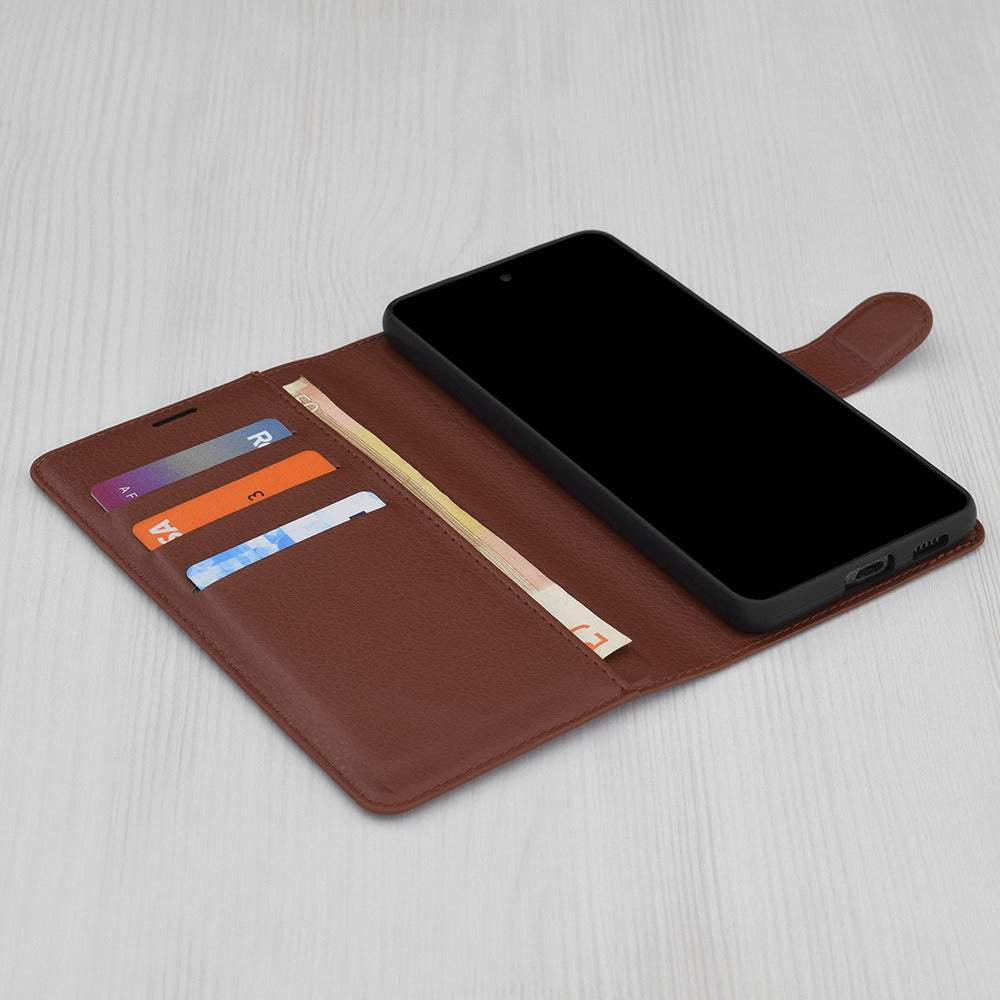 Case for Oppo Reno12, Techsuit, Leather Folio, Brown