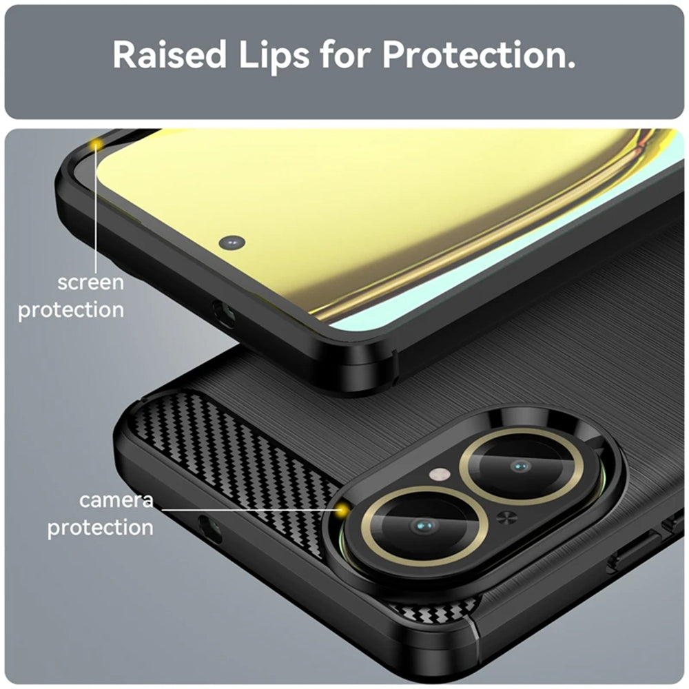 Case for Realme C67 4G, Techsuit, Carbon, Black