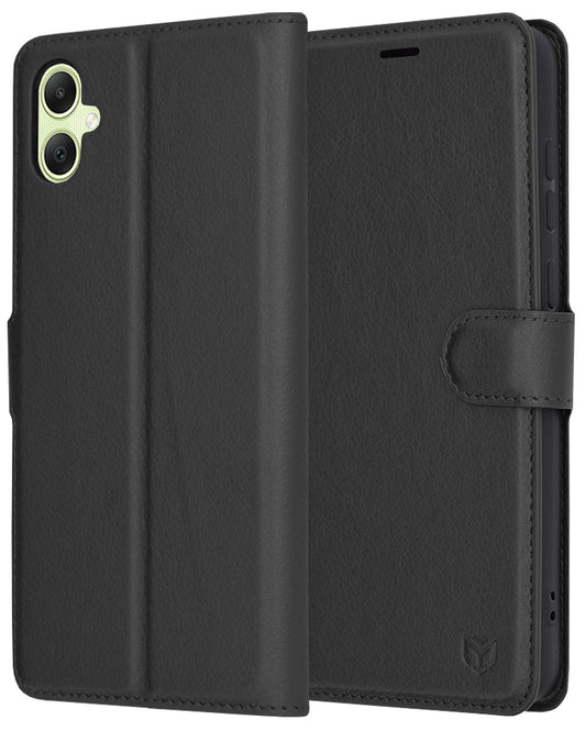 Case for Samsung Galaxy A05 A055, Techsuit, Leather Folio, Black