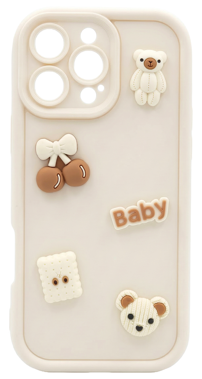 Case for Samsung Galaxy S26 Plus S947, OEM, Ultra Trendy 3D Bear, Beige