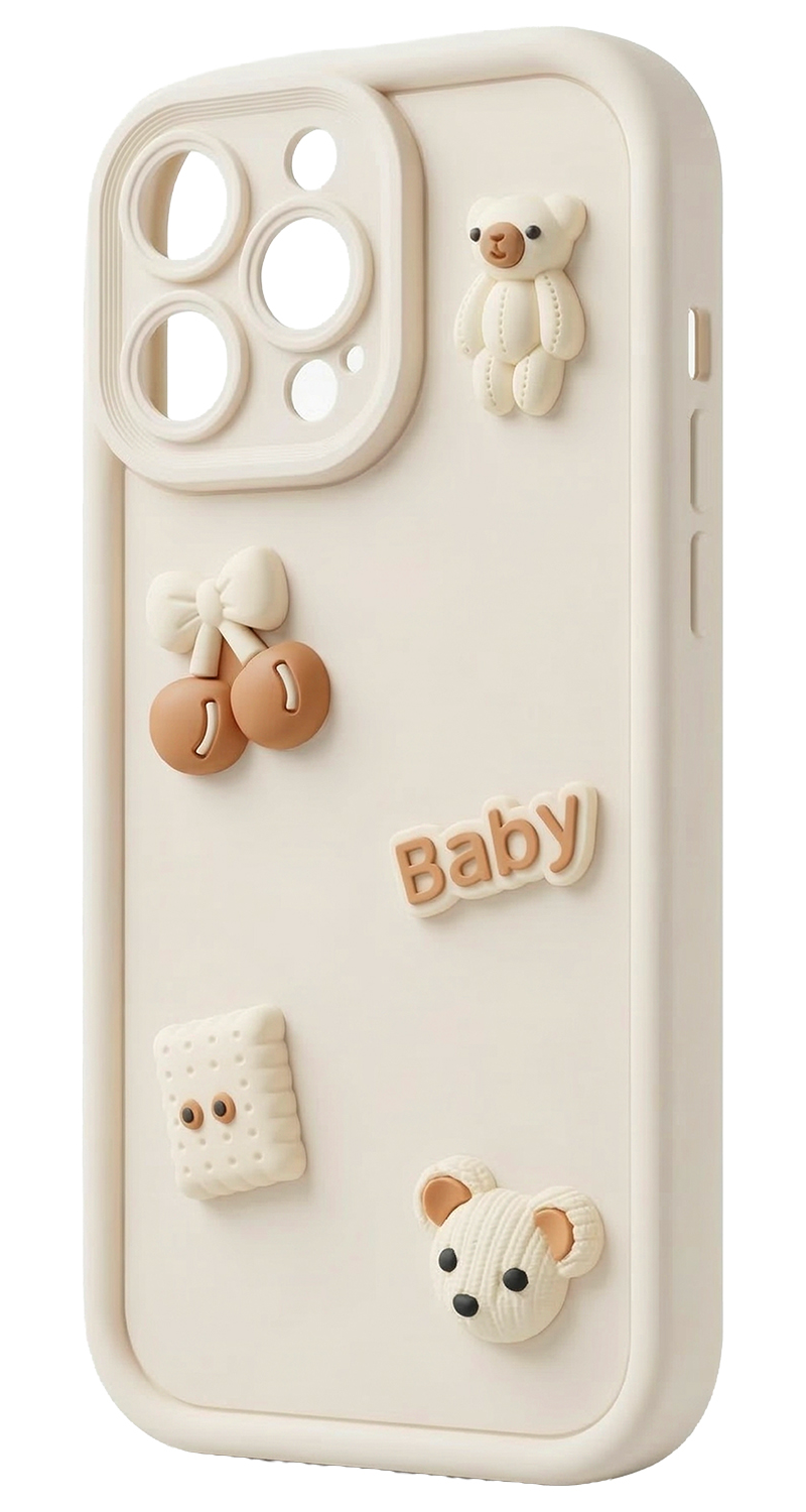 Case for Samsung Galaxy A26 A266, OEM, Ultra Trendy 3D Bear, Beige