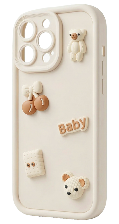 Case for Samsung Galaxy S25 Ultra S938, OEM, Ultra Trendy 3D Bear, Beige