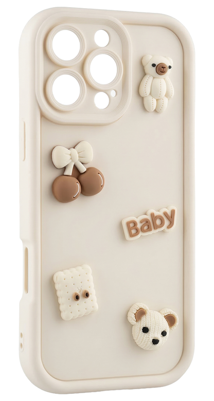 Case for Samsung Galaxy A56 A566 / A36 A366, OEM, Ultra Trendy 3D Bear, Beige