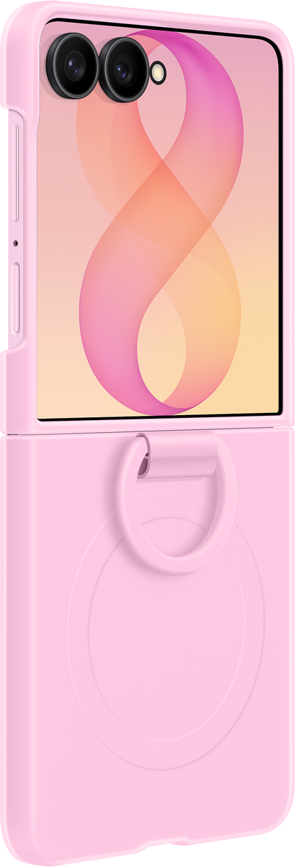 Case for Samsung Galaxy Z Flip8 F776, Silicone Ring Magnet, Pink EF-EF776CVEGWW