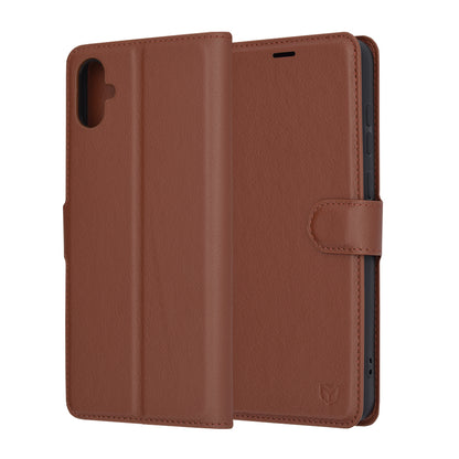 Case for Samsung Galaxy A05 A055, Techsuit, Leather Folio, Brown