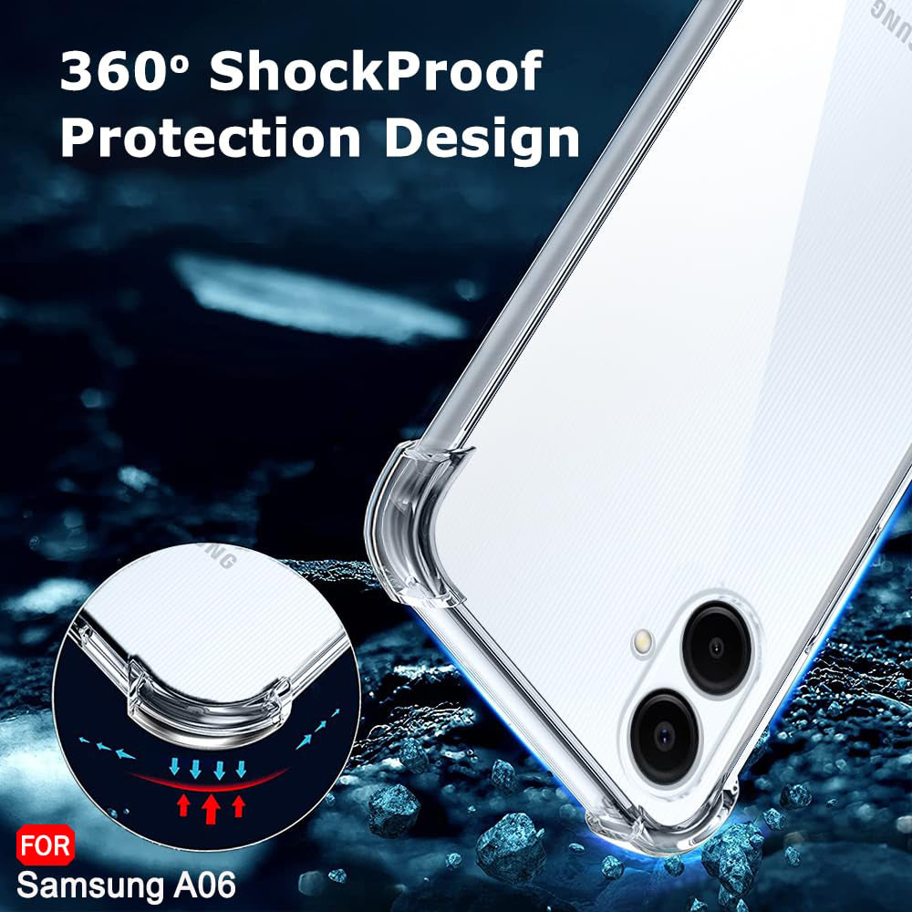 Case for Samsung Galaxy A06 A065, Techsuit, Shockproof Clear, Transparent