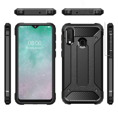 Case for Samsung Galaxy A20e A202, Techsuit, Hybrid Armor, Black