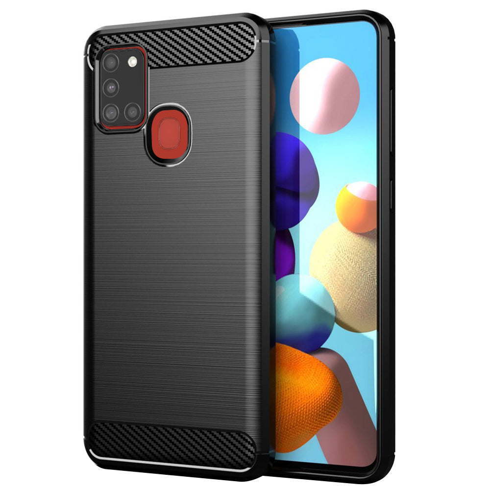 Case for Samsung Galaxy A21s A217, Techsuit, Carbon, Black