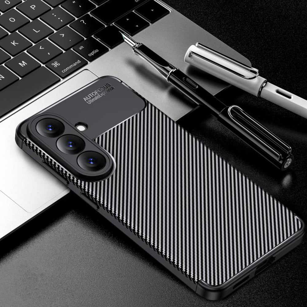 Case for Samsung Galaxy A27 5G, Techsuit, CarbonFiber, Black