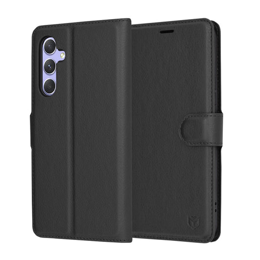 Case for Samsung Galaxy A54 A546, Techsuit, Leather Folio, Black
