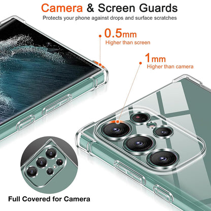 Case for Samsung Galaxy S22 Ultra 5G S908, Techsuit, Shockproof Clear, Transparent