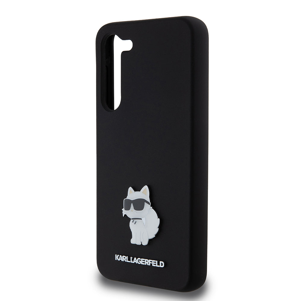 Case for Samsung Galaxy S23+ S916, Karl Lagerfeld, Silicone Choupette Metal, Black