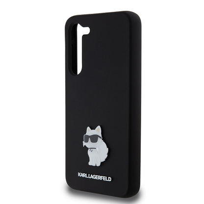 Case for Samsung Galaxy S23+ S916, Karl Lagerfeld, Silicone Choupette Metal, Black