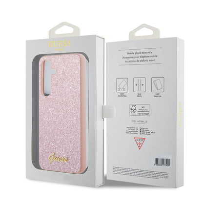 Case for Samsung Galaxy S24+ S926, Guess, Glitter Script, Pink