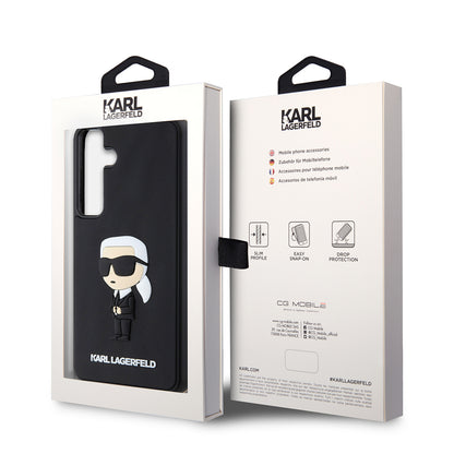 Case for Samsung Galaxy S24+ S926, Karl Lagerfeld, 3D Rubber Ikonik Karl, Black