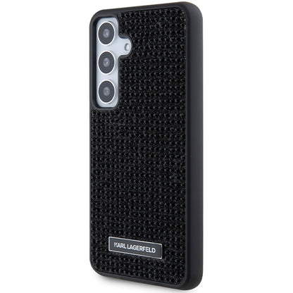 Case for Samsung Galaxy S24 S921, Karl Lagerfeld, Rhinestone Metal Plate, Black