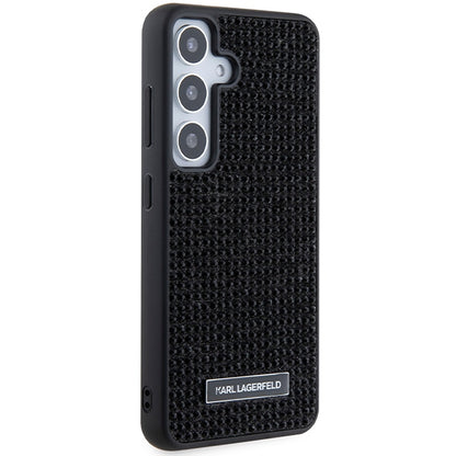 Case for Samsung Galaxy S24 S921, Karl Lagerfeld, Rhinestone Metal Plate, Black