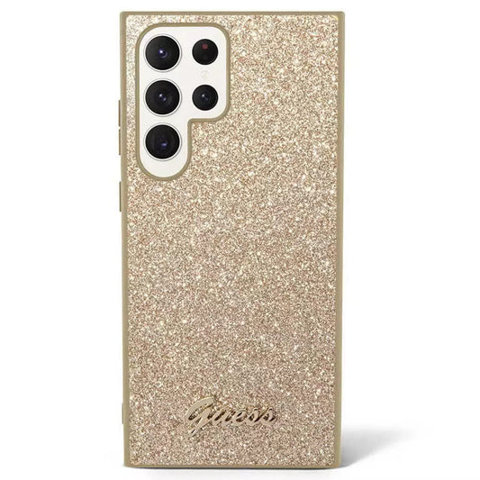 Case for Samsung Galaxy S24 Ultra S928, Guess, Glitter Script, Gold