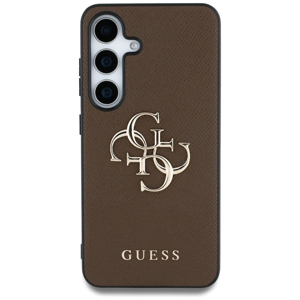 Case for Samsung Galaxy S25+ S936, Guess, 4G Grained Big and Classic Logo, Brown
