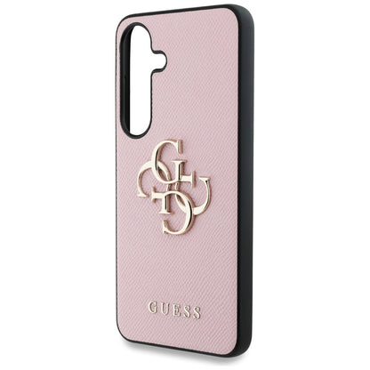 Case for Samsung Galaxy S25 S931, Guess, 4G Grained Big and Classic Logo, Pink