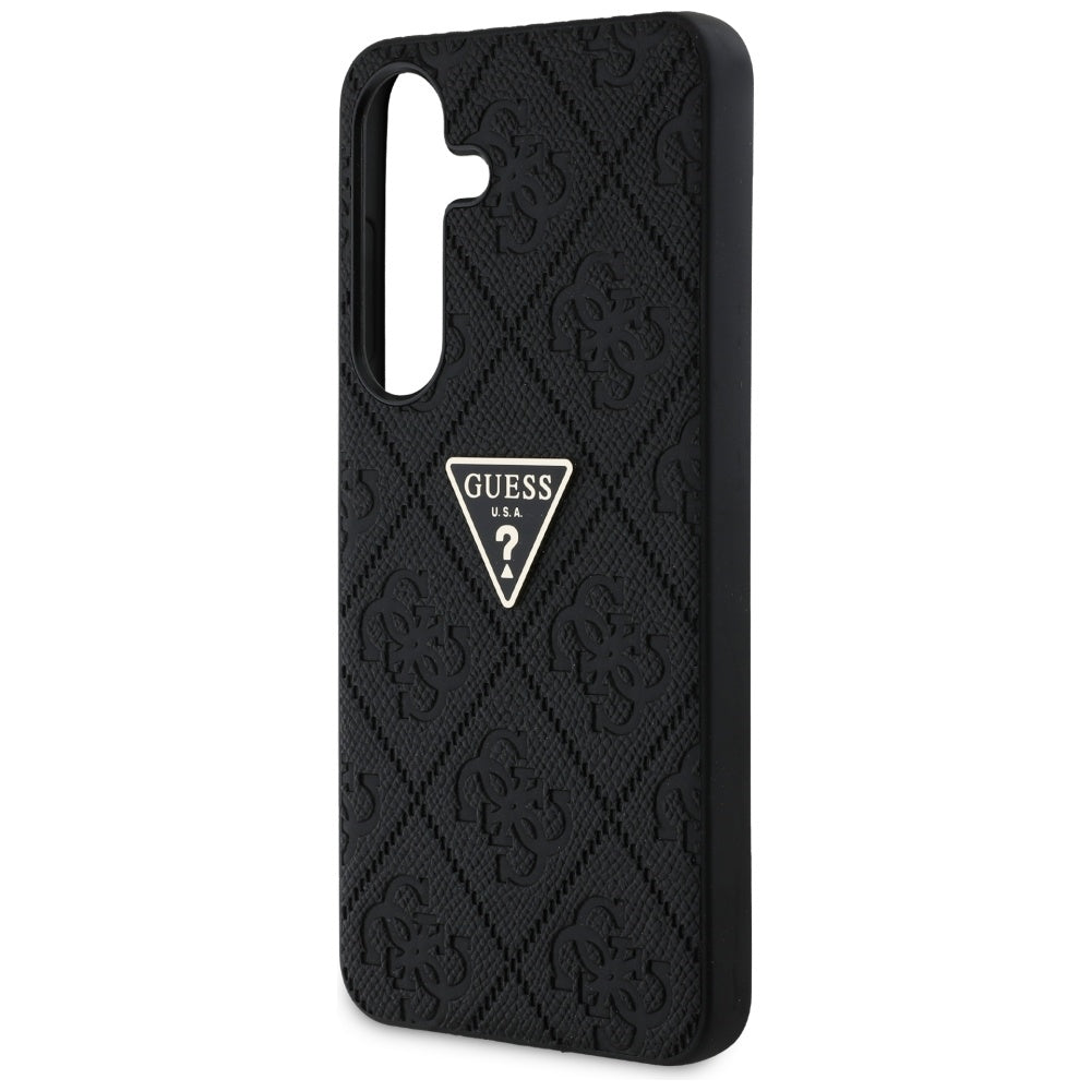 Case for Samsung Galaxy S25 S931, Guess, Grained Hot Stamp 4G Triangle, Black