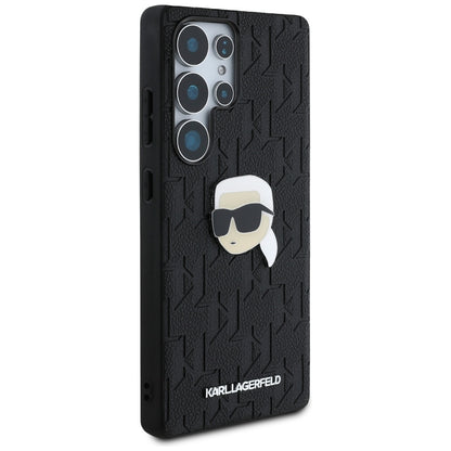 Case for Samsung Galaxy S25 Ultra S938, Karl Lagerfeld, Monogram Karl's Head, Black
