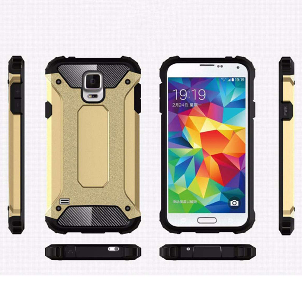 Case for Samsung Galaxy S5 G900, Techsuit, Hybrid Armor, Black