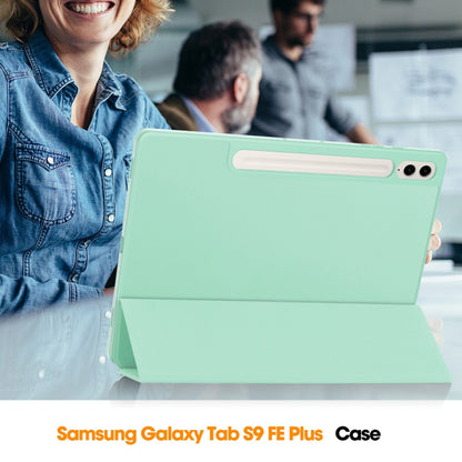 Case for Samsung Galaxy Tab S10+ / Tab S9 FE+ / Tab S9+, Techsuit, Flex Trifold, Matcha Green