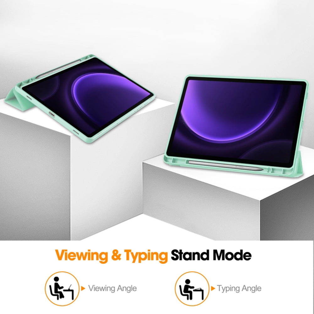 Case for Samsung Galaxy Tab S9 FE / Tab S9 / Tab S10 FE, Techsuit, Flex Trifold, Matcha Green