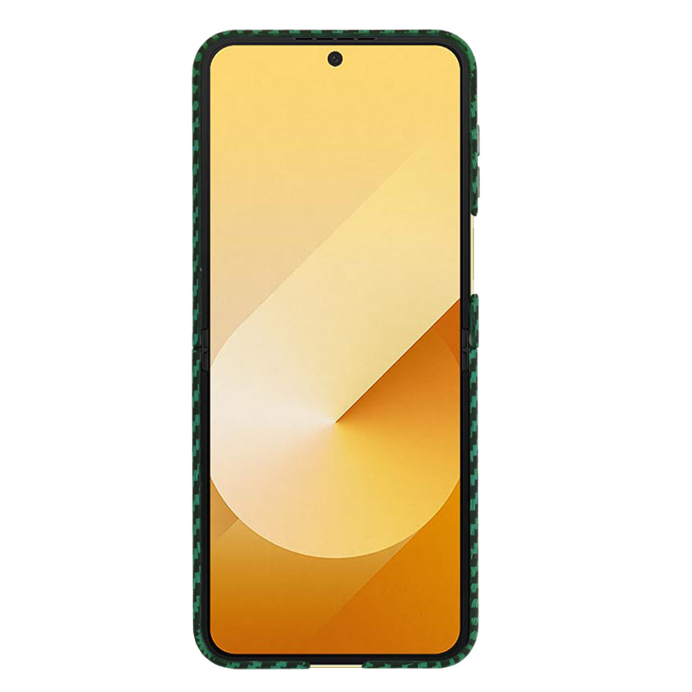 Case for Samsung Galaxy Z Flip7 FE F761 / Z Flip6 F741, Techsuit, Carbonite FiberShell, Green