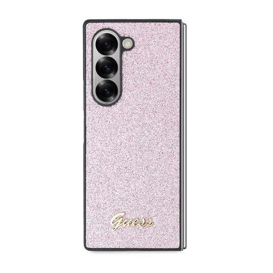 Case for Samsung Galaxy Z Fold6 F956, Guess, Glitter Script, Pink