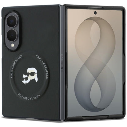 Case for Samsung Galaxy Z Fold8 F971, Karl Lagerfeld, Karl & Choupette Head Pin, Black