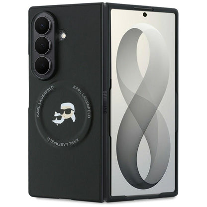 Case for Samsung Galaxy Z Fold8 Ultra F976, Karl Lagerfeld, Karl & Choupette Head Pin, Black