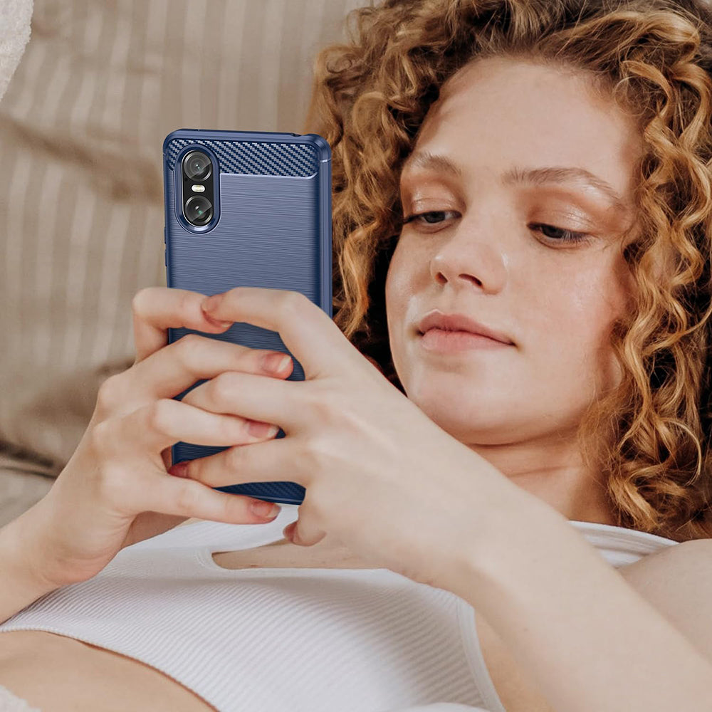 Case for Sony Xperia 10 VI, Techsuit, Carbon, Black