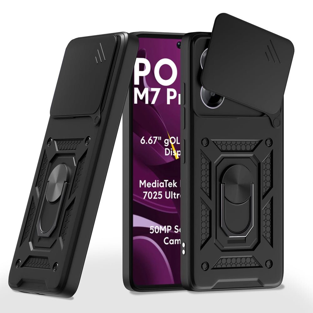 Case for Xiaomi Poco M7 Pro 5G, Techsuit, CamShield, Black