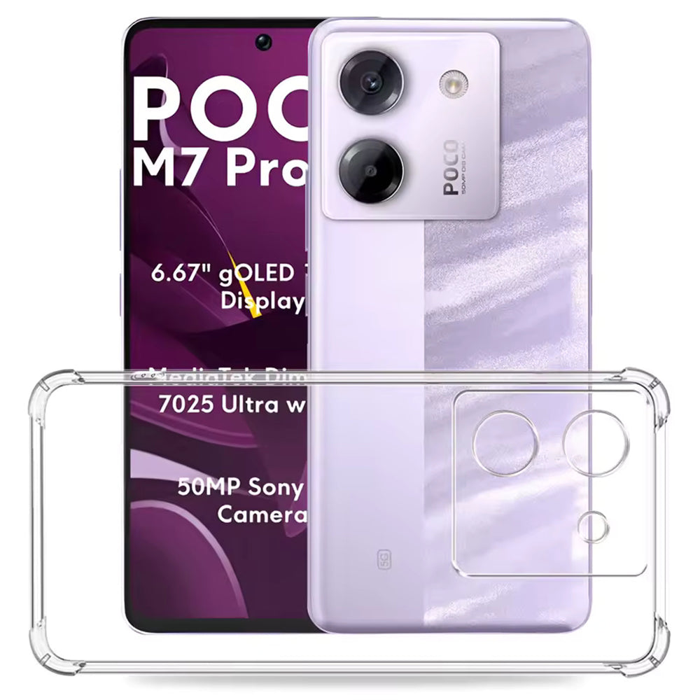 Case for Xiaomi Poco M7 Pro 5G, Techsuit, Shockproof Clear, Transparent