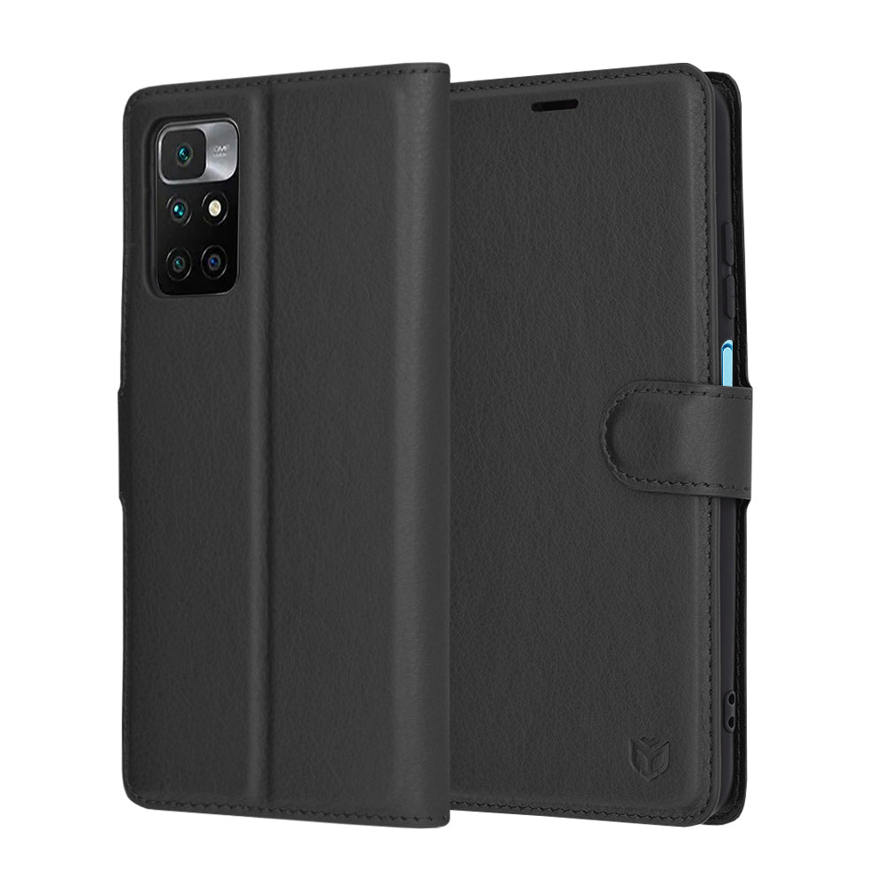 Case for Xiaomi Redmi 10 2022 / 10 (2021), Techsuit, Leather Folio, Black