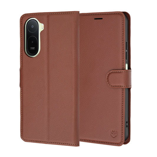 Case for Xiaomi Redmi A7 Pro 4G, Techsuit, Leather Folio, Brown