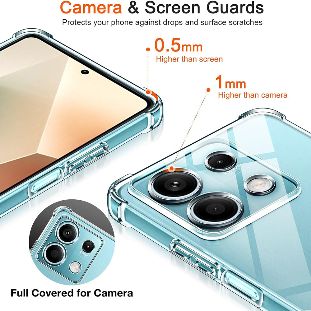 Case for Xiaomi Redmi Note 13 5G, Techsuit, Shockproof Clear, Transparent